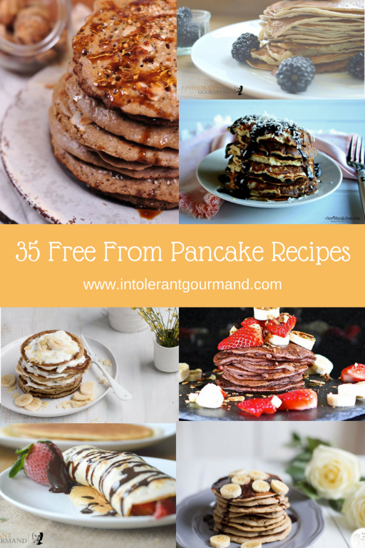 35 Free From Pancake Recipes - a fantastic collection of free from recipes that are dairy-free, gluten-free, wheat-free, egg-free and more! www.intolerantgourmand.com