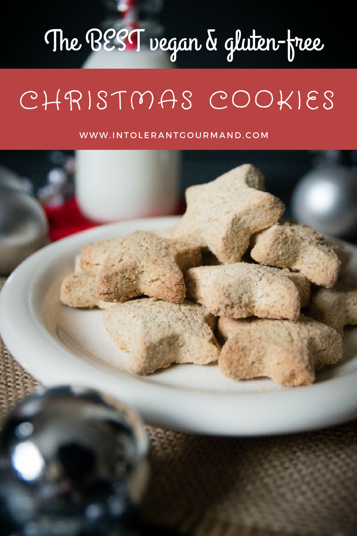 Christmas biscuits - the best vegan and gluten-free biscuits which are perfect for christmas! With a delicious comforting cinnamon flavour, these will be a big hit with everyone! Eat straight away, or use as homemade presents! www.intolerantgourmand.com