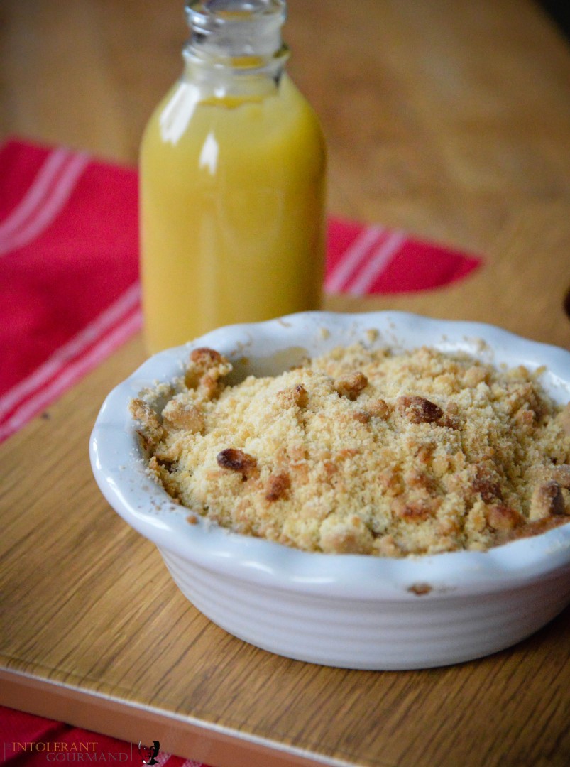 The best ever Gluten free & Dairy free Apple Crumble created for the Speciality Fine Food Fair! A delicious partnership of apple with a hint of mixed spice, covered with a shortbread inspired crumble topping! The perfect comfort food, especially when paired with dairy-free custard or cream! www.intolerantgourmand.com